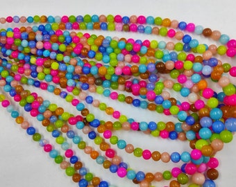 Disco Ethiopian Opal Round Balls Bead Strands   Mix Colors Welo Opal Smooth Round Bead   Ethiopian Opal Gemstone  Opal Round Silver Necklace