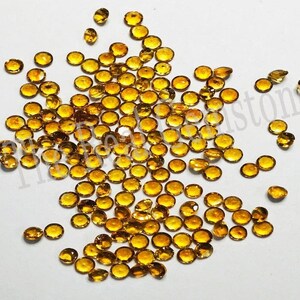 2mm Citrine Faceted Round Cut Calibrited Gemstone | Natural Yellow Citrine Round Cut Gemstones | AAA Citrine Jewelry Cut Loose Gemstone |