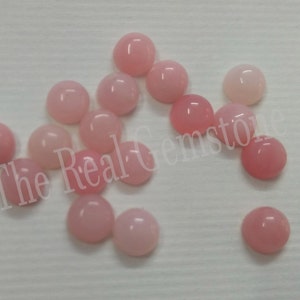 10 Pieces 5mm Pink Opal Smooth Round Cabochon Gemstone | Pink Opal Flat Back Loose Cabochon | Pink Opal Gemstone Jewelry | Round Cabochons