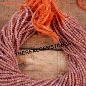 Natural Peach Moonstone Rondelle Faceted Gemstone Beads | Moonstone semi bead Jewelry Making Bead | 3-3.5mm Peach Moonstone Wholesale Bead