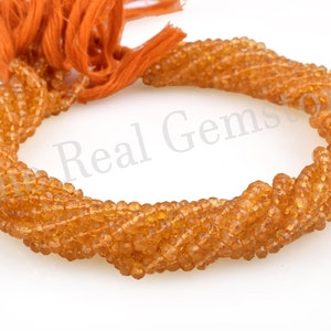 Natural Orange Citrine Stone Faceted Beads Strand | Wholesale Factory Price Citrine Gemstone Beads | Citrine Semi Precious Gemstone Beads