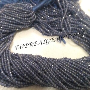 Natural Tiny Blue Iolite Rondelle Faceted 2-2.5mm Beads | Micro AAA Iolite Jewelry Making Beads | Iolite Semi Precious Wholesale Gemstone