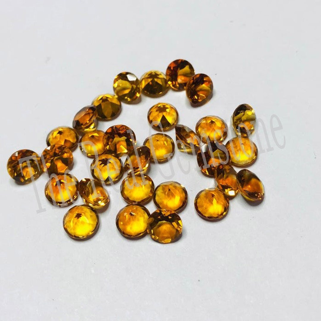 10 Pieces 6mm AAA Yellow Citrine Faceted Round Calibrated Cut Gemstone Citrine Loose Citrine