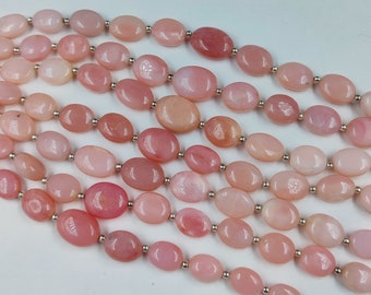 Pink Opal Smooth Oval Bead Gemstone Strand, Natural Pink Opal Oval Beads, Opal Oval Shape Bead, Pink Opal Gemstone, Opal Smooth Oval Beads
