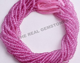 AAA Pink Topaz Faceted Rondelle Gemstone Bead - 3.5-4.5mm Pink Topaz Bead Jewelry Making Wholesale Gemstones Beads - Natural Topaz Beads