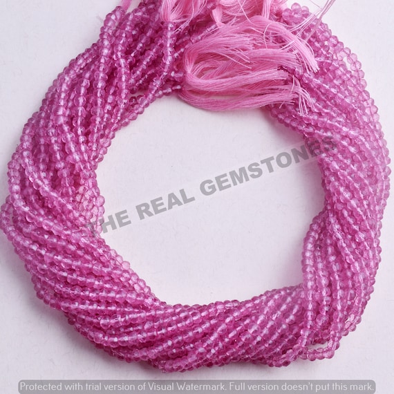 AAA Pink Topaz Faceted Rondelle Gemstone Bead - 3.5-4.5mm Pink Topaz Bead Jewelry Making Wholesale Gemstones Beads - Natural Topaz Beads