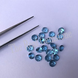2mm Natural Swiss Blue Topaz Stone Faceted Round Cut Gemstone | Wholesale Swiss Topaz Gemstone | Swiss Blue Topaz Jewelry Making Gemstones