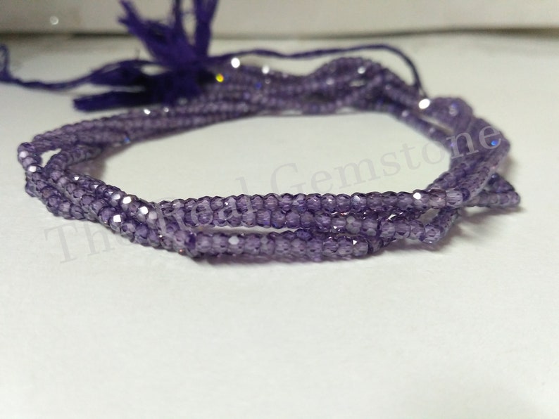 Wholesale Price Blue Zirconia Gemstone Beads Blue Zircon Jewelry Making Gemstone Beads Amethyst Blue Cubic Zircon Faceted Beads Strand