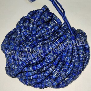 Natural azul lápis-lazúli pneu suave heishi contas de pedras preciosas fios jóias fazendo colar loja de fábrica