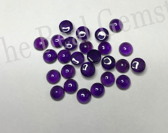 10 piezas 2 mm cabujón redondo liso de amatista africana / cabujón calibrado de amatista púrpura AAA / cabujón suelto de amatista / redondo de amatista