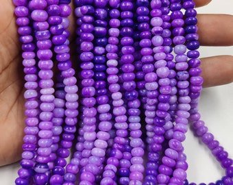 Purple Blue Opal Rondelle Gemstone Beads Strands, 7-8mm Purple Blue Opal Rondelle Bead, Opal Bead Shaded Smooth Bead Necklace, Opal Gemstone