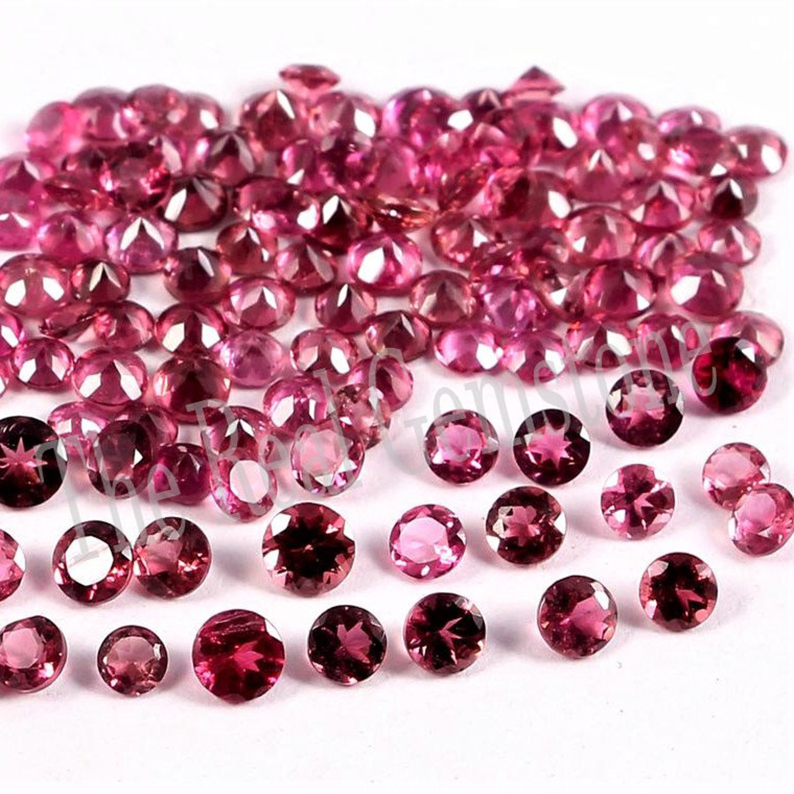 Natural Pink Tourmaline Stone Faceted Round Cut Gemstone 2mm Etsy