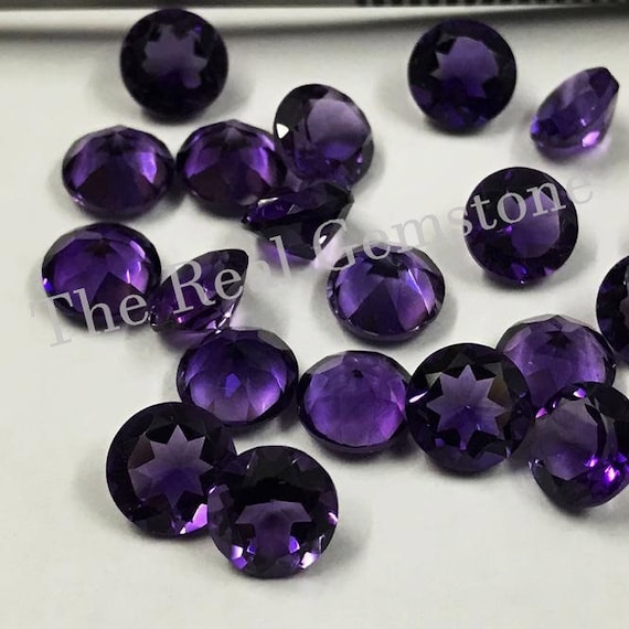 Natural AA Amethyst Faceted Round Cut Loose Calibrated Gemstones 