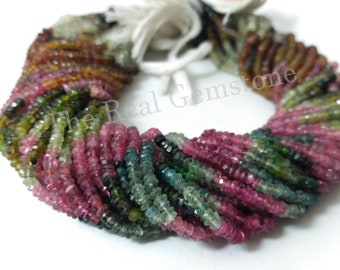 Natuurlijke watermeloen Multi Toermalijn Faceted Beads Strand | Multi Toermalijn Sieraden Het Maken van Edelsteen Kralen | Wholesale Multi Toermalijn Kralen