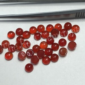 10 Pieces 6mm Orange Carnelian Smooth Round Cabochons | Carnelian Loose Gemstone | AAA Carnelian Round Cabochon | Carnelian Gemstone Jewelry