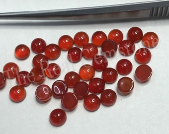 10 Pieces 6mm Orange Carnelian Smooth Round Cabochons | Carnelian Loose Gemstone | AAA Carnelian Round Cabochon | Carnelian Gemstone Jewelry