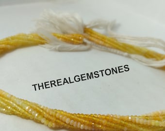 AAA Tiny Yellow Opal Shaded Faceted Rondelle Beads | Micro Yellow Opal Jewelry Making Bead | Yellow Opal Shaded Semi Precious Gemstone Beads