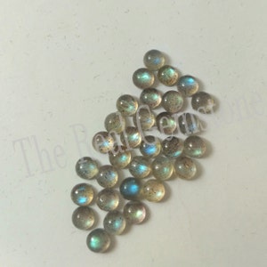 50 Pieces 4mm Labradorite Smooth Round Cabochon Gemstone, Labradorite Loose Gemstone Round, Calibrated Cabochon, Blue Labradorite Jewelry