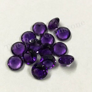 10 Stück 5mm Afrikanischer Amethyst Facettierter Rundschliff Edelstein, Blauer Amethyst Kalibriert Rund, Natürlicher Amethyst Lose Edelstein, Amethyst Schmuck