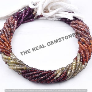 AAA Multi Tundra Sapphire Rondelle Faceted Beads | Tunduru Sapphire Gemstone Beads | Multi Tundura Necklace Jewelry Making Gemstones Beads