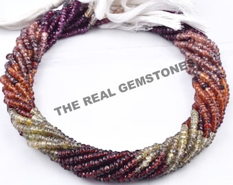 AAA Multi Tundra Sapphire Rondelle Faceted Beads | Tunduru Sapphire Gemstone Beads | Multi Tundura Necklace Jewelry Making Gemstones Beads