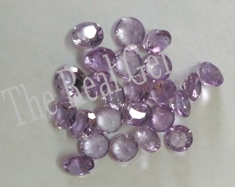 4mm Pink Amethyst Faceted Round Cut Gemstone | Purple Amethyst Calibrated Loose Gemstone | Amethyst Loop Clean Cut Stone | Amethyst Stone
