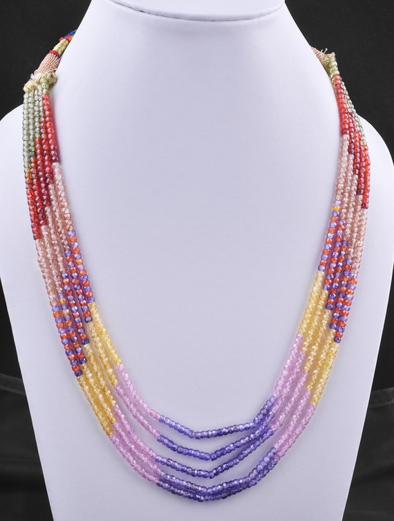 AAA Quality Amazing Multi Zircon Rondelle Faceted Gemstone Multi Beads 13 Natural Shaded Color Zircon Size 3 mm