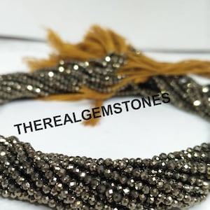 Micro Pyrite Rondelle Faceted Gemstone Beads | Natural Tiny Pyrite Jewelry Making Semi Precious Gemstone Bead | Natural Pyrite Gemstone Bead