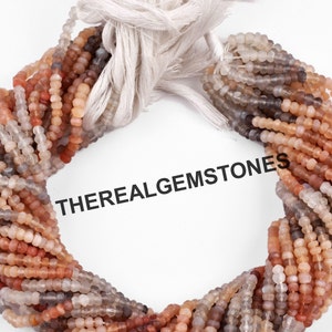 Natural Multi Moonstone Rondelle Faceted Beads | Multi Moonstone Jewelry Making Semi Precious Beads | Moonstone Wholesale Necklace Gemstone