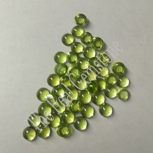 10 pieces 5mm Green Peridot Smooth Round Cabochon Gemstone | Peridot Gemstone Jewelry | Peridot Flat Back Cabochon | Peridot Loose Gemstone