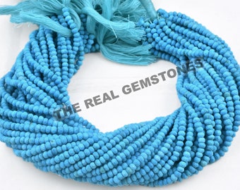 Perle Howlite Bleue Turquoise – 12 Mm – Pierre Sculptée Ronde – Pour Bijoux DIY