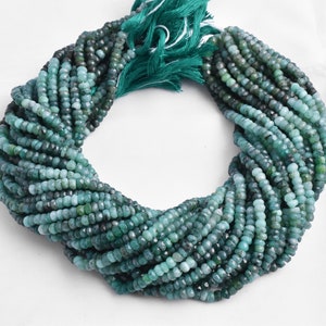 Natural Emerald Shaded Faceted 3-3.5mm Rondelle Bead Strands - AAA Green Emerald Shaded Gemstone Beads Mecklace Jewelry - Wholesale Gemstone