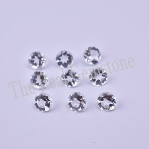10 Pieces 5mm Crystal Quartz Faceted Round Cut Gemstone | White Crystal Calibrated Cut Gemstone | Crystal Loose Gemstone | Crystal Jewelry
