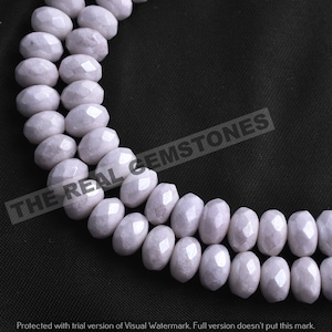 Silverite White Moonstone Rondelle Faceted Beads | Milky Moonstone 7-8 MM Coated | Mystic Moonstone Gemstone Jewelry Making Necklace Beads