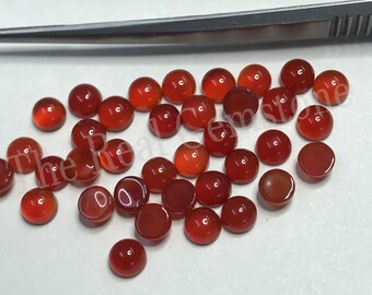 3mm Orange Carnelian Smooth Half Round Cabochon | Carnelian Loose Cabochon, Carnelian Cabochons Jewelry, Carnelian Calibrated Round Gemstone