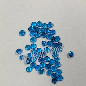 3mm Natural Neon Blue Apatite Faceted Round Cut Gemstone | Wholesale Neon Blue Apatite Loose Gemstone | Blue Apatite Jewelry Making Stone