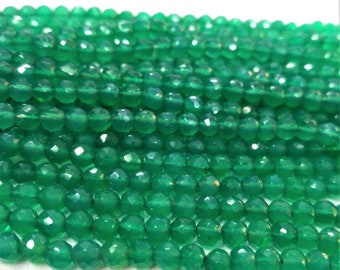 Green Onyx Faceted Round Bead Strands  Natural Onyx Round Bead   Green Onyx Faceted Bead   Green Onyx Gemstone Jewelry  Green Onyx Ball Bead