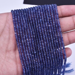 Natural Blue Iolite Faceted Rondelle Bead Strands - AAA Iolite Gemstone Rondelle Wholesale Necklace Jewelry Bead - Semi-Precious Gemstone