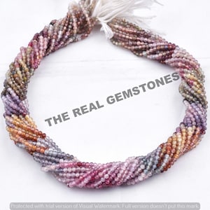 AAA Tiny Multi Tundra Sapphire Rondelle Faceted Bead - Micro Multi Sapphire Precious Wholesale Gemstones Jewelry Making Bead - Shappire Bead
