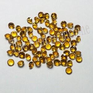4mm AAA Yellow Citrine Faceted Round Loose Gemstone | Natural Citrine Calibrated Loose Cut Gemstone | Citrine Round Cut Jewelry Gemstone