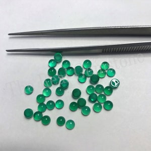 10 Pieces 3mm Green Onyx Smooth Round Cabochon | Onyx Loose Cabochon | Green Onyx Loose Cabochon Gemstones | Calibrated Cabochon Gemstones