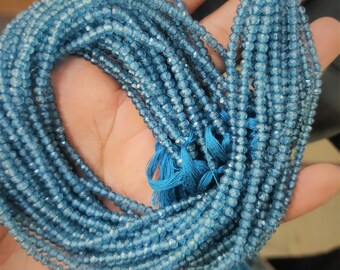 London Blue Topaz Faceted Rondelle Bead Strands, Blue Topaz Rondelle Bead, Blue Topaz Gemstone Bead, London Topaz Jewelry, Wholesale Bead