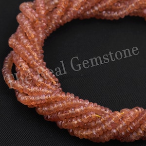 Natural Orange Sapphire Stone Faceted Beads Strand | Orange Sapphire Jewelry Making Gemstone Beads | Sapphire Wholesale Price Gemstone Beads