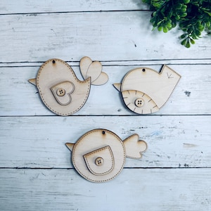 DIY Bird Ornaments set of 3