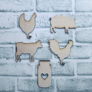 DIY Wooden Farmhouse animal shapes cut outs, wooden shapes, wooden farm animal shapes, farmhouse cutouts