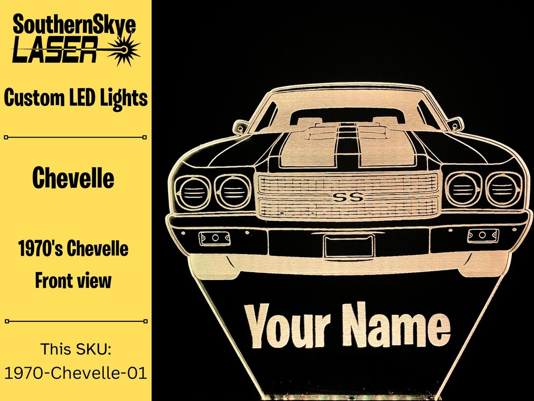 Chevy Chevelle LED Light, Night Light, Desk Light, Personalized Gift ...