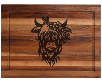 Highland Cow Cutting Board, Personalized Gift with FREE SHIPPING