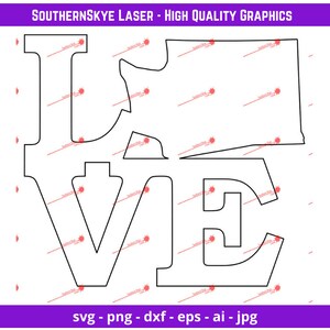 Washington Love svg, png, ai, dxf, jpg file. Great for glowforge, cricut and silhouette as well as laser and CNC engraving