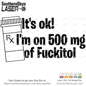 Tudo bem, estou no Fuckitol svg, png, ai, dxf, arquivo jpg para camisetas, canecas, copos, chapéus, arquivos de corte Cricut, Silhouette