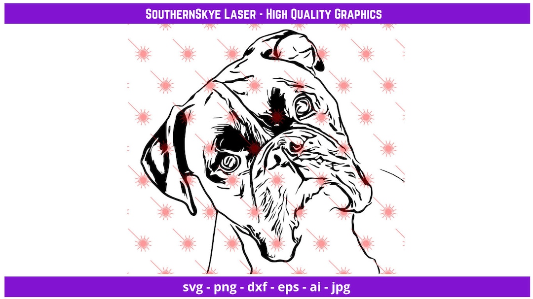 Dog Boxer Svg, Png, Ai, Dxf, Jpg File. Great for Glowforge, Cricut and ...